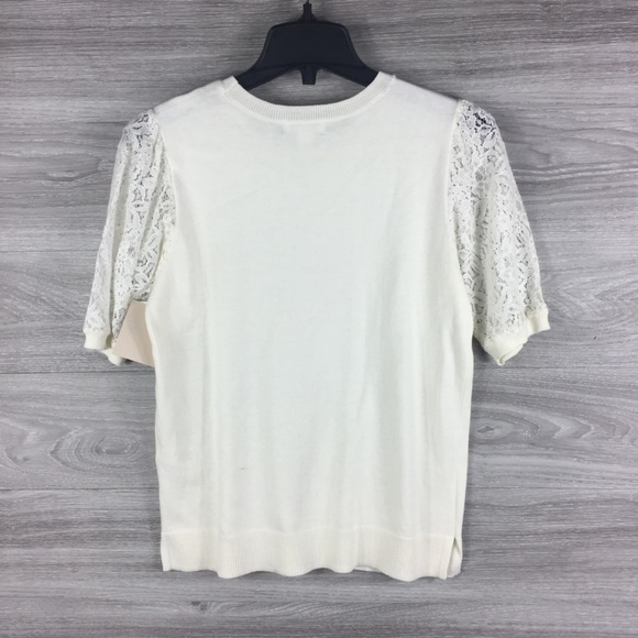 14th & Union Crochet Lace Sleeve Sweater - Picture 2 of 4